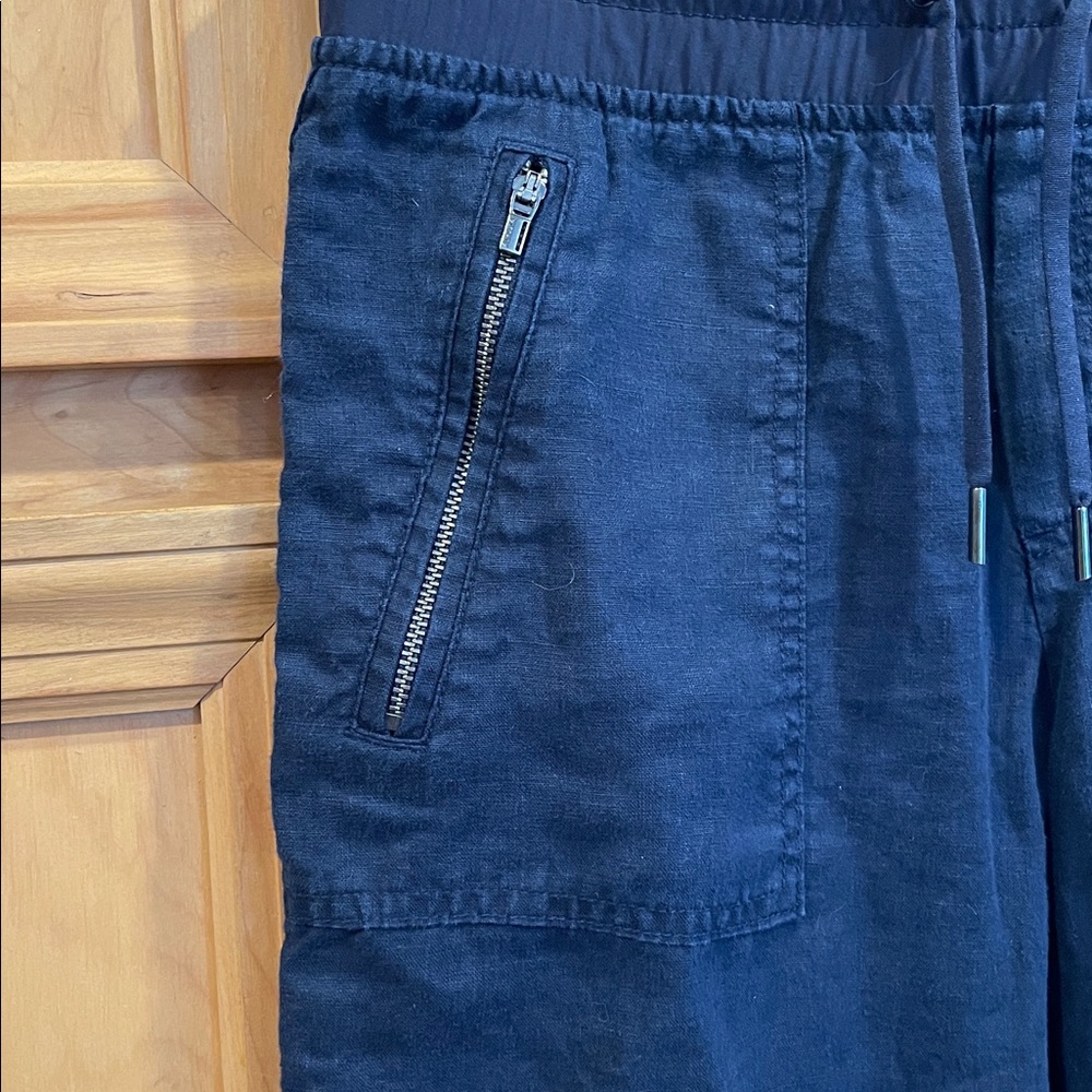 Athleta Cabo Linen Pants size 6 navy - Picture 4 of 11